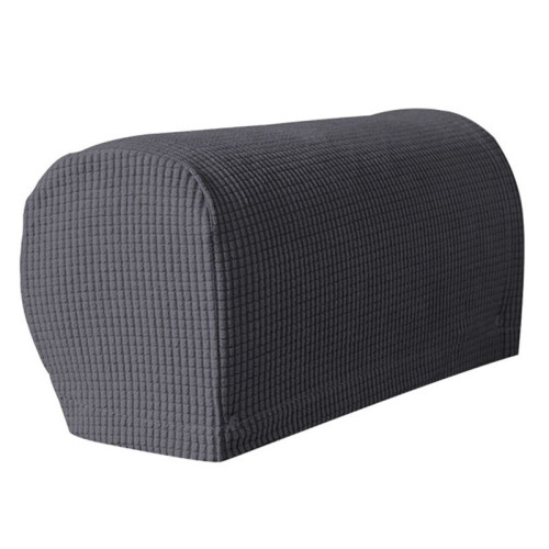 2PCS Soft Stretch Plush Armrest Covers, Stretch Armrest Covers for Chairs/Sofas, Couch Arm Covers,Dark Gray 1