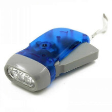 Blue 2-pack Hand-cranked 3-led Flashlight, Suitable for Travel Emergency Camping Mountaineering Hiking