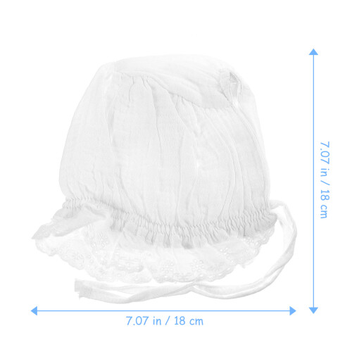 1Pièces Bonnet Bébé Coton Blanc Protection Solaire Design Ajustable 1