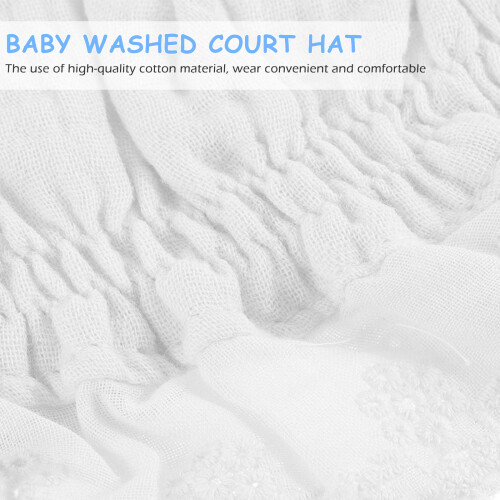 1Pièces Bonnet Bébé Coton Blanc Protection Solaire Design Ajustable 2