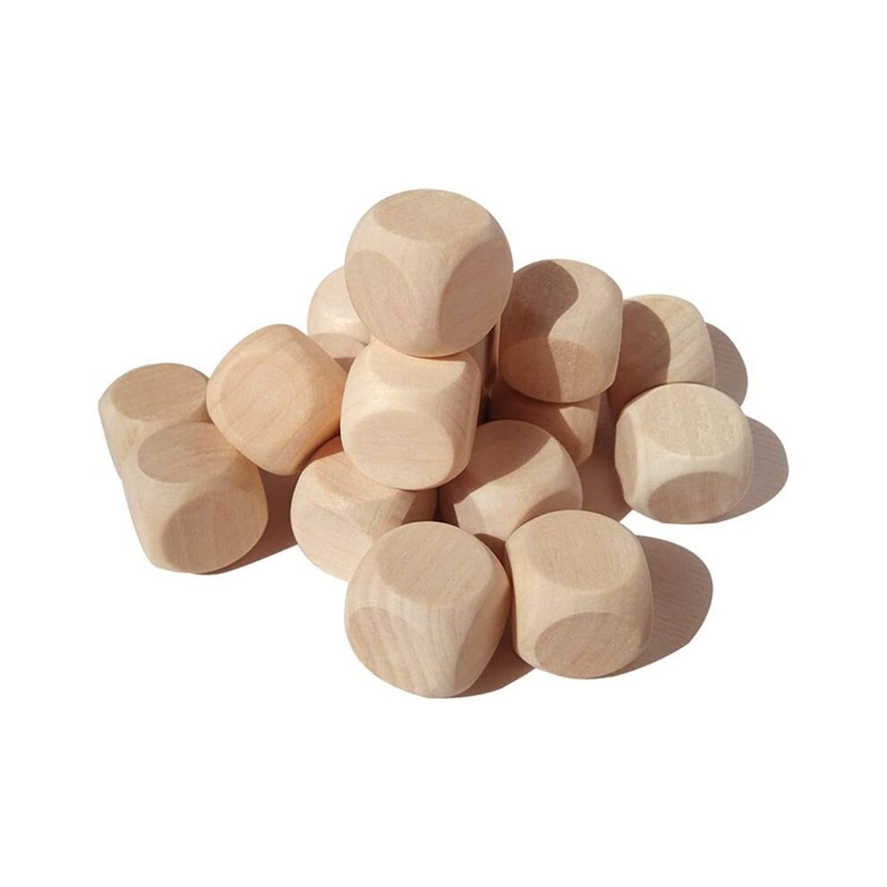 100 Pcs Blank Wooden Dice Unfinished Square Blocks 6 Sided Wood Cubes With Rounded Corners For Diy Projects 6032788635291