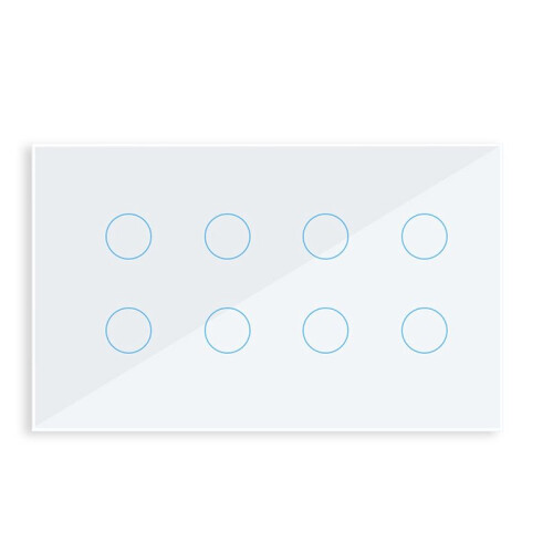 WIFI  Touch Light Wall  Interruptor Glas Panel 8 Gang Tuya  Life för Alexa  Home White 1