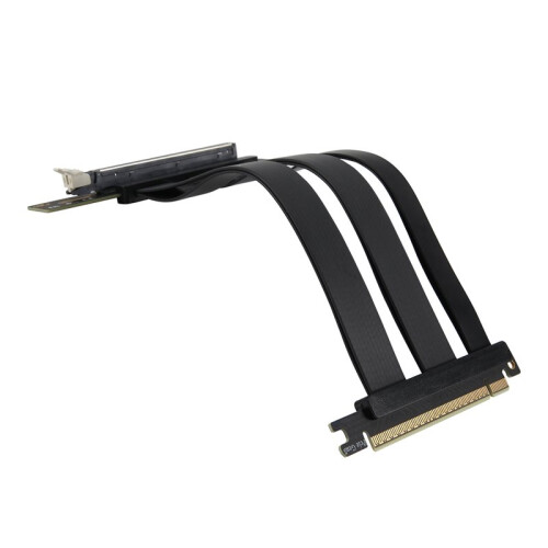 PCI-E 5.0 X16 Riser Cable Video Card Extension Shielded Flexible 90 Mounting GPU Extension Cord for PC Computer Black 1
