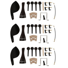 3X 4/4 Ebony Violin Parts Tailpiece Pegs Chinrest Maple Bridge Set