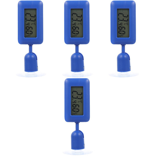 4Pièces Thermomètre Compact Bleu Pour Reptiles Avec Ventouse Rotative 2