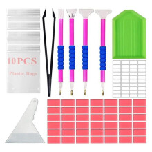 Schilderaccessoires Kunstgereedschap-Diamantschilderlijm Klei-DIY Borduurwaspakket-Stitch Dot Pen voor Handwerk