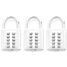 3X Anti-Diebstahl-Taste Kombination Vorhaengeschloss Ziffer Push Password Lock Zink-Legierung Sicherheitsschloss Koffer Gepaeck Coded Lock Schrank
