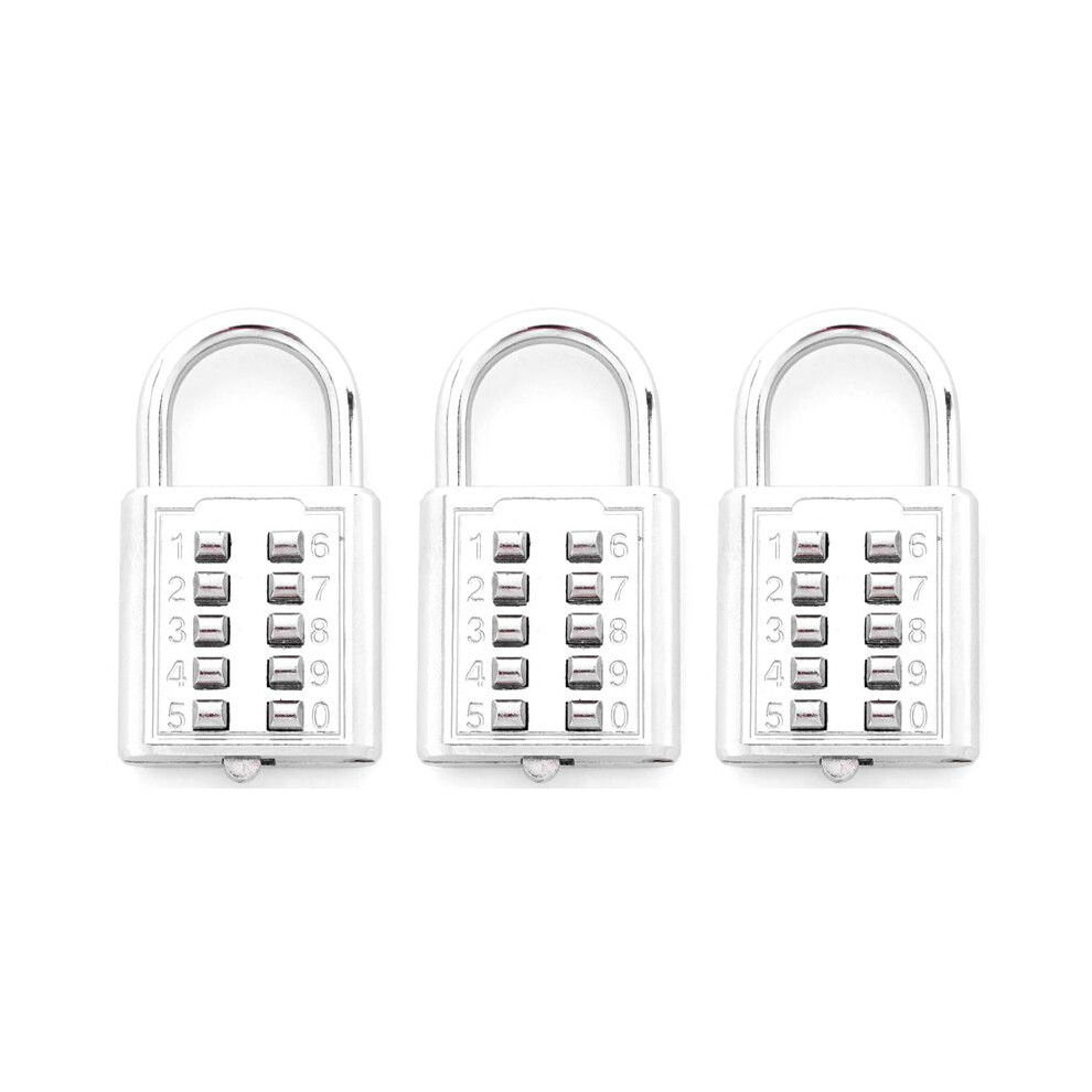 3X Anti-Theft Button Combination Padlock Digit Push Password Lock Zinc Alloy Security Lock Suitcase Luggage Coded Lock 6031146250770