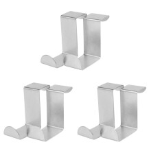 6PC Back Door Hook Stainless Steel Kitchen Cabinet Clothes Hanger Home Storage Hanger Organizer Hooks for Hanging Hook