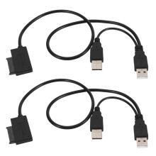 2X Ultradünnes Kabel USB 2.0 Bis 7 + 6 Externes Netzteil für Laptop Adapter Konverter