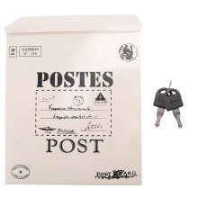 Mailbox Vintage Wall Mount Mailbox Post Letter Box for Outside Antique Metal Mailbox Rust Resistant Mail Holder White