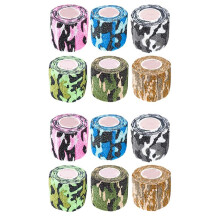 12 Roll Wrap Tape Bulk (Assorted and Camouflage Colors Random) Vet First Aid Tape Self Adhesive Adherent
