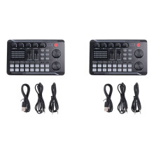 2X F998 Sound Card Microphone Sound Audio Interface Mixer Sound Card Mixing Console Amplifier for Phone PC