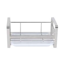 Sponge Holder, Sponge and Soap Holder for Kitchen Sink, 304 Stainless Steel Kitchen Dish Soap Caddy Tray Organizer