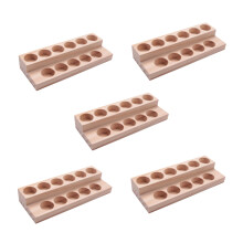 5X 11 Holes Wooden Essential Oil Tray Handmade Natural Wood Display Rack Demonstration Station for 5-15Ml Bottles