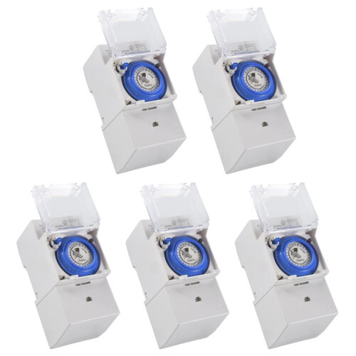 5X SUL181H Mechanical Timer 24 Hours   Relay Electrical Programmable Timer 24 Hour Din Rail Timer