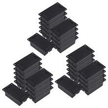 Guitar Bass 9V Battery Holder Compartment Cover Case Black Set of 30