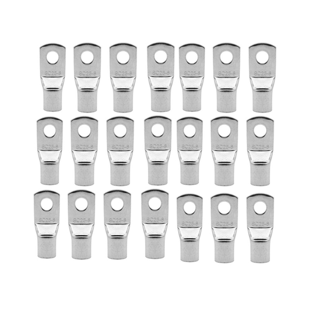 40Pcs Tinned Copper Wire Nose Terminal Crimp Sc Type Lugs Ring Cable Connector 25Mm2 M6,/M8/M10 Sc25-6 6032366101057