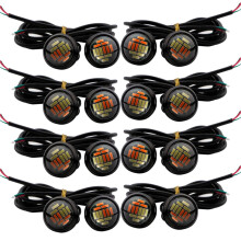 16 Pcs Car 12V 23mm Dual Color Switchback 4014 12 LED Drl Eye Daytime Light