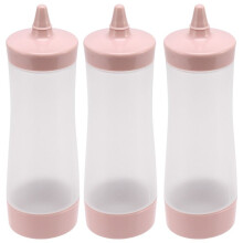 3X Squeeze Bottle Kitchen Accessories Gravy Boat Plastic Sauce Vinegar Cruet Condiment Dispenser + Transparent