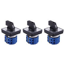 3X 8 Terminals 5 Positions Master Control Rotary Cam  20A Black+