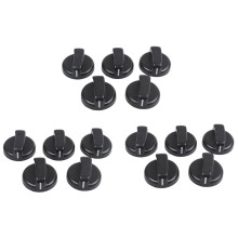 15 PCS Kitchen Black Plastic Gas Stove Cooker Control Knobs