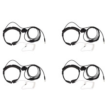 4 Pezzi 3.5mm Microfono Auricolare Regolabile Microfono Auricolare Covert Auricolare Tubo Auricolare con Dito PTT per Android Telefono