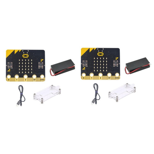 2X BBC Microbit Go Start Kit Micro:Bit BBC DIY Projects Scheda di Sviluppo 'Apprendimento Programmabile Con Guscio Protettivo