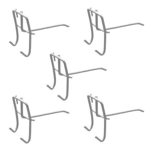 50 Pcs 3.9Inch Long White Metal Store Grid Wall Bracket Display Hooks