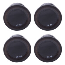 4X Impermeable DC12V RD Voltmetre Numerique Trois Fils Vehicules Motos Bateau Voitures Tension Panneau Metre LED Affichage Couleur