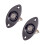 Oval Indented Guitar Jack Plate30 BK Oval Indented Guitar Jack Plate & Socket Black High Quality, 2 Pack 1