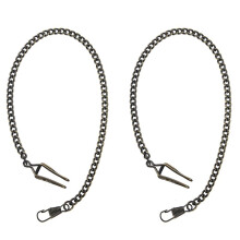 2X Retro Antique Vintage Pocket Watch Chain Bronze