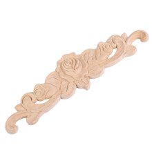 20 StÜCke 20 x 5 cm Gummi Holz Geschnitzte Lange Onlay Applique Unlackiert Rose Blume TÜR Haus Dekor EuropäIschen Stil