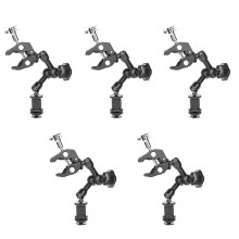 5X Magic Arm 7 Inch Articulating Friction Arm Clamp Adjustable Rod Clamp Pliers Clip with 1/4 Inch and 3/8 Inch Thread