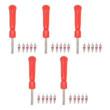 5 Pezzi Strumento Demonte Valve Tyre + 25 Valve Per Moto Da Auto