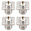 4X N Type Female Jack RF Coax Connector 4-Hole Panel Mount with Solder Cup,Silver 1