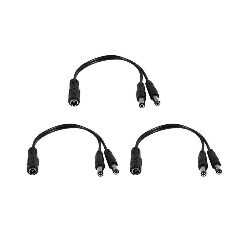 3Pcs 5.5X2.1mm 1 To 2 M/F Power Splitter Cable For Security Cctv Camera 4711280445677