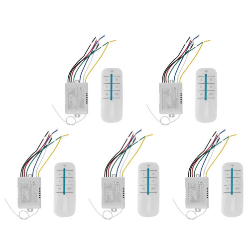 5X 4 Way Light Lamp Digital Wireless Remote Control  /OFF 220V