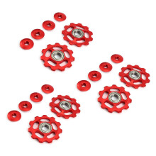 3Set 11T Bike Ultralight Aluminum Alloy Outdoor Bearing Wheel Rear Derailleur Pulleys Bicycle Parts-Red