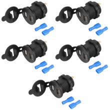 5X USB Auto Steckdose 12V Auto Ladegeraet 5V 4.2A Dual USB KFZ Ladegeraet Wasserdichte Auto Zigarettenanzuender Adapter