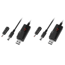 2X USB Till 9V,5V Till 12V Step ,USB-Kabel  5V Boost Till 9V 12V Spänningsomvandlare 1A Step- Volt Transformator Power