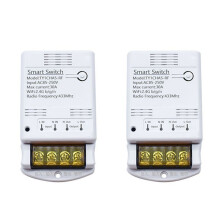 2X Tuya Wifi 30A Relämodul 85-250V DIY 433MHZ RF Controller SmartLife APP Röstrelä Timer Fjärrkontroll