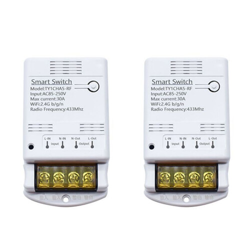 2X Tuya Wifi 30A Relay Module 85-250V   DIY 433MHZ RF Controller SmartLife APP Voice Relay Timer Timer Remote Control