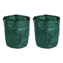 2X 270L Gartenabfallbeutel Grosser Starker Wasserdichter Hochleistungswiederverwendbarer Faltbarer Abfall-Gras-Sack