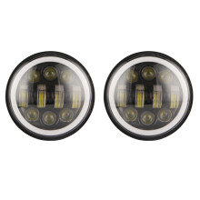 2X New Brightest 80W 5.75 Inch Round LED Projection Motorcycles Headlight Black