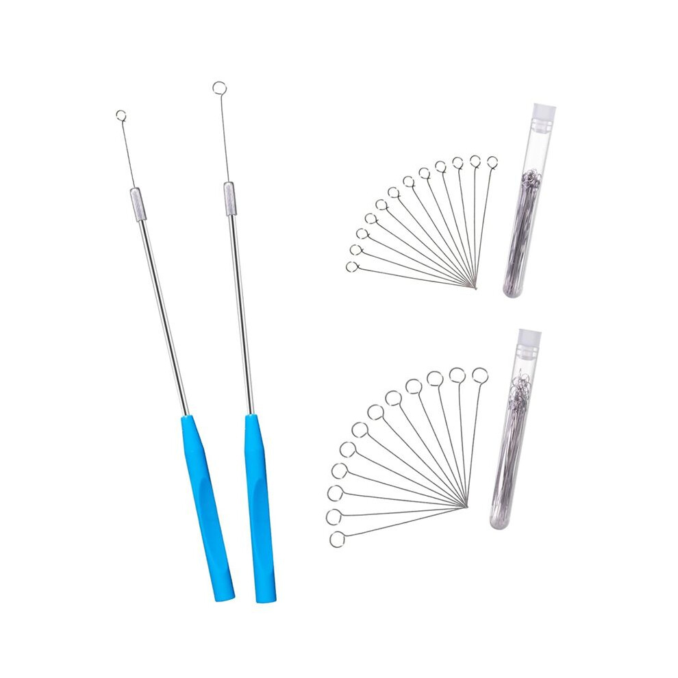 Metal Inoculation Loop, Mycology Sampling Rod With 2Pcs Handle And 90Pcs Nickel Reusable Inoculating Ring 4712913556333
