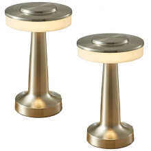 2X Touch LED Rechargeable Table Lamp Dining Table Bar Table Lamp Outdoor Small Night Lamp Decorative Table Lamp,Silver