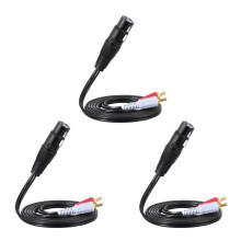 3 Pièces 1.5M / 5 Ft Stereo Cable D'Audio En Forme de Y Cable Cable de Connection 1 XLR Femelle A 2 Fiche RCA Male