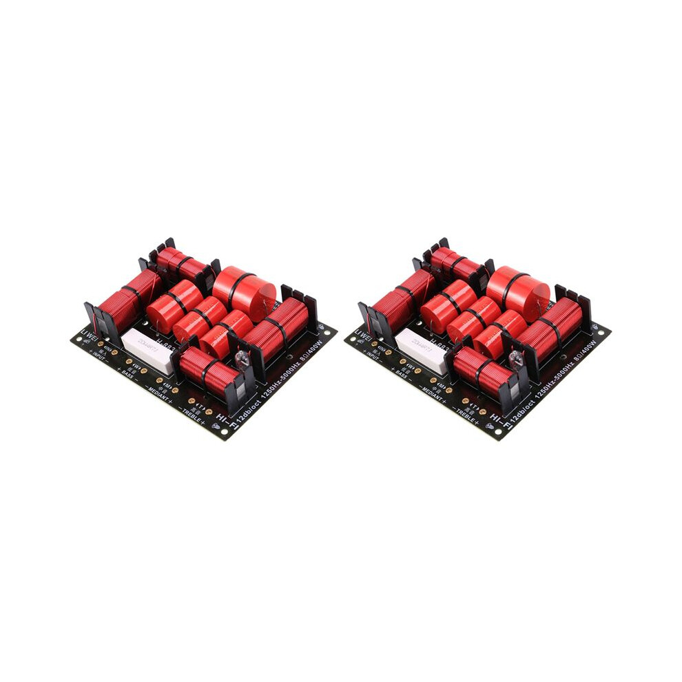 2X 400W 3 Way Crossover Divider Hifi Tweeter Woofer Speaker Crossover 1250H/5000Hz With High-Pitched Protection 6033556478133