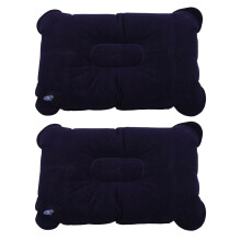 2X Outdoor Portable Folding Air Inflatable Pillow Double Sided Flocking Cushion Dark